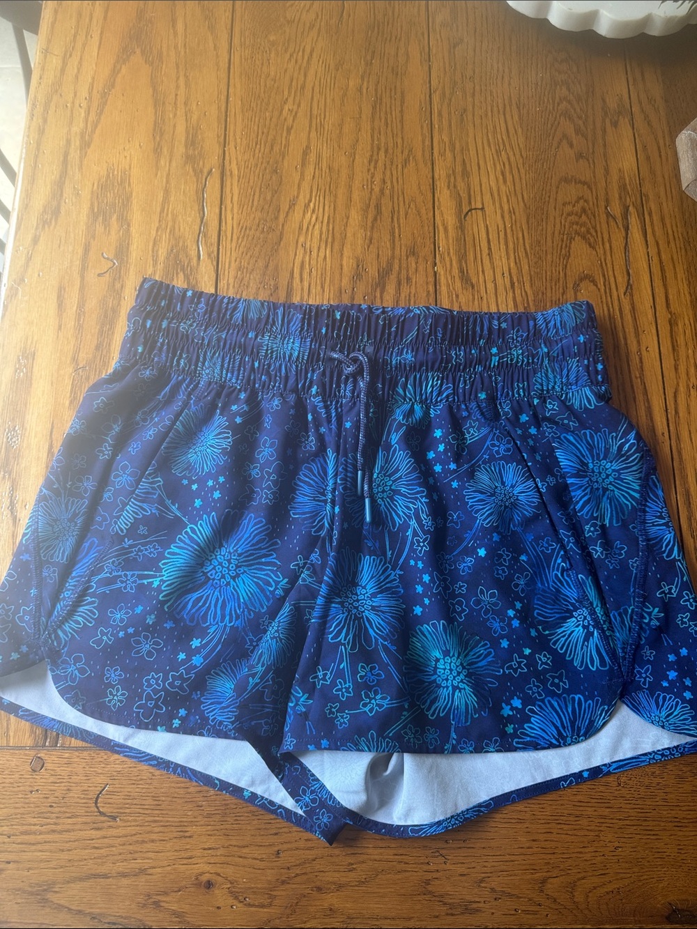 Title Nine Navy Blue Floral Athletic Shorts